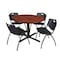 Cain Cain Round Table & Chair Set, Wood, Metal, Plastic Top, Cherry TB48RNDCH47BK - alternate 1